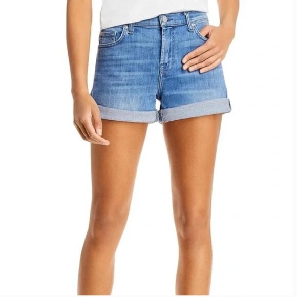 7 For All Mankind Pants - 7 For All Mankind Mid Roll Up Short- Shoreline Drive Jean Short